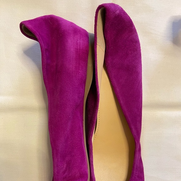 J Crew Flats 8.5 Purple leather round toe ballet - Picture 2 of 4
